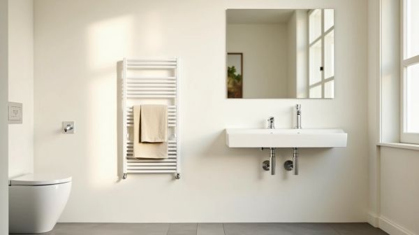 Optimisez votre espace avec un porte-serviettes mural blanc élégant